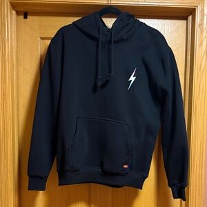 Aviator Nation Black Hoodie Bolt Design velour lining size L
